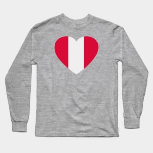 I Love Peru // Heart-Shaped Peruvian Flag Long Sleeve T-Shirt